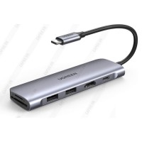 Bộ chuyển USB Type C Sang HDMI + USB 3.0*2 + SD/TF + PD Ugreen 70411